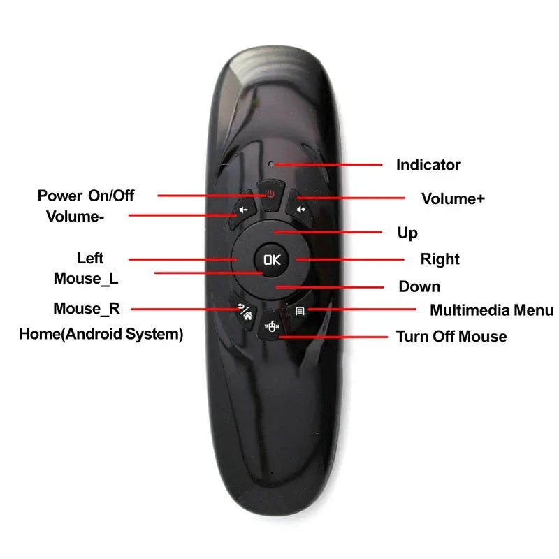 2,4G Air mouse перезаряжаемая Беспроводная Клавиатура дистанционного управления для Android tv Box компьютера SD998