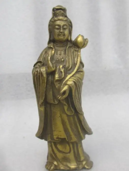 

In ancient China collectibles old copper statue of guanyin bodhisattva