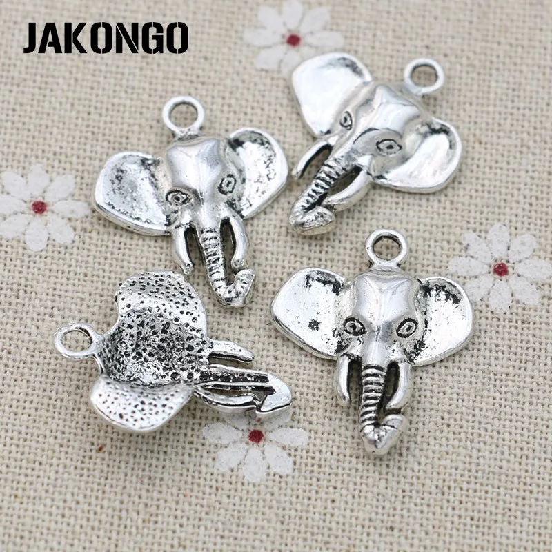 JAKONGO Античная Посеребренная Подвеска в виде слона для браслета аксессуары