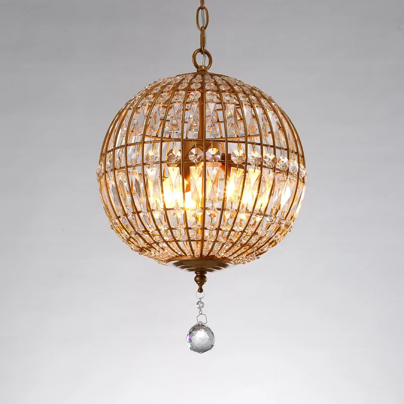 

American country chandelier living room bedroom foyer dining table crystal lamp creative European pastoral Nordic iron art chand