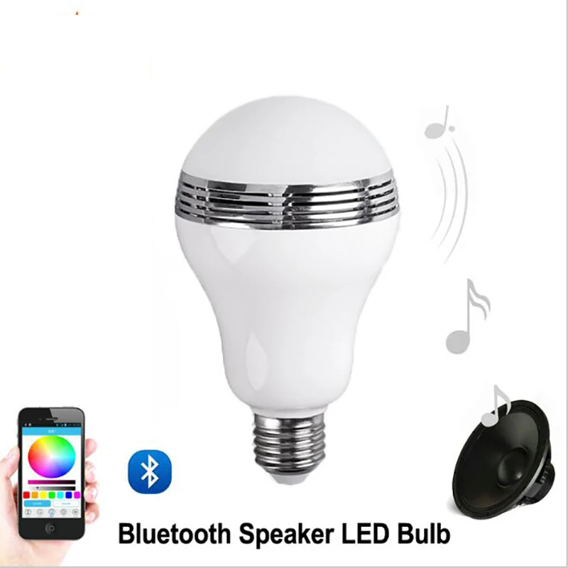 Smart LED Bulb Bluetooth Speaker LED RGB Light E27 Base Wireless Music