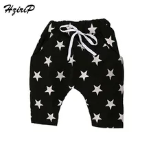 Новинка года; летние детские штаны для мальчиков повседневные Хлопковые Штаны до колена черно-белые штаны-шаровары со звездами для детей