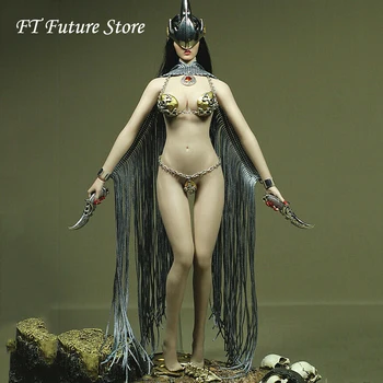 

1/6 Metal Fringe Shawl Skirt Flying Eagle Clothes Knife Weapon Accessories Model For 12" Phicen Big Bust Female Body