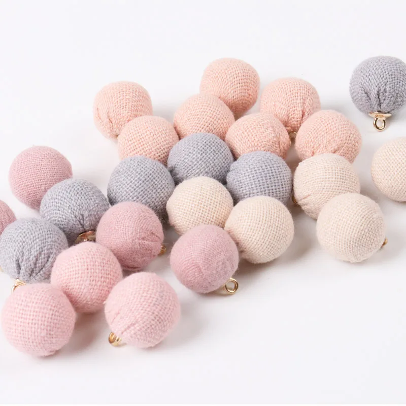 

Multicolour Fabric Wool Art Pendant Balls Party Gift Charms Beads Ornament DIY Jewelry Earrings Pendants Handmade 10pcs 15mm