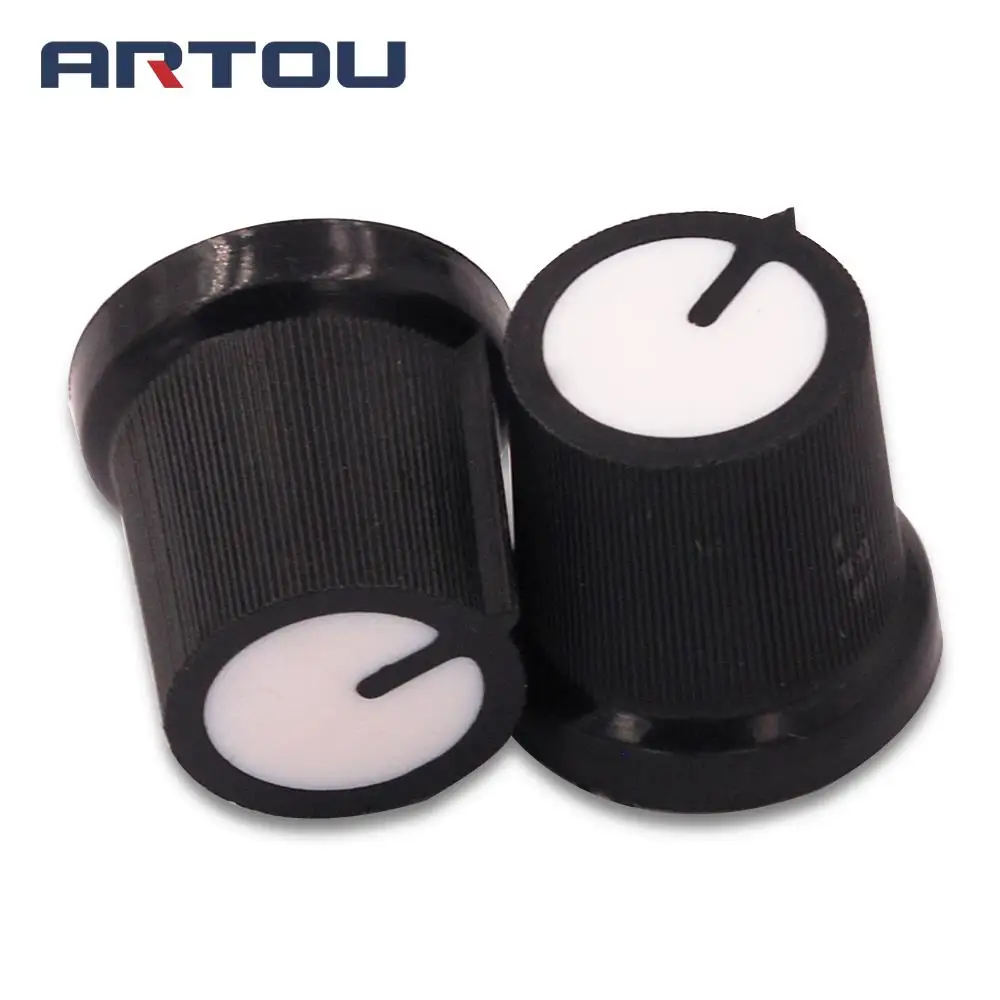 10PCS WH148 knob Plastic Potentiometers Knob for Single Double Potentiometers Switch Cap 14.5X15mm Handle 6MM AG3 White