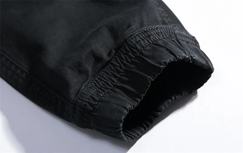 MORUANCLE Для мужчин хип-хоп штаны-карго с большими карманами Модные прочные брюки Джоггеры для человека эластичные манжеты 100% хлопок
