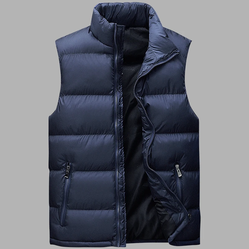 Waistcoat Men Autumn Winter Jacket Waistcoat Male Sleeveless Waterproof Coat Overcoat Thicken Warm Vests Homme Plus Size L-8XL