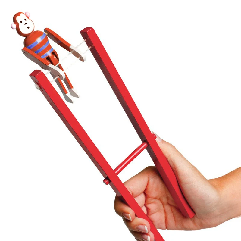 

Wooden acrobatics monkey man, gym, wooden decompression, pull, villain creation, children's day toy birthday gift diy manual