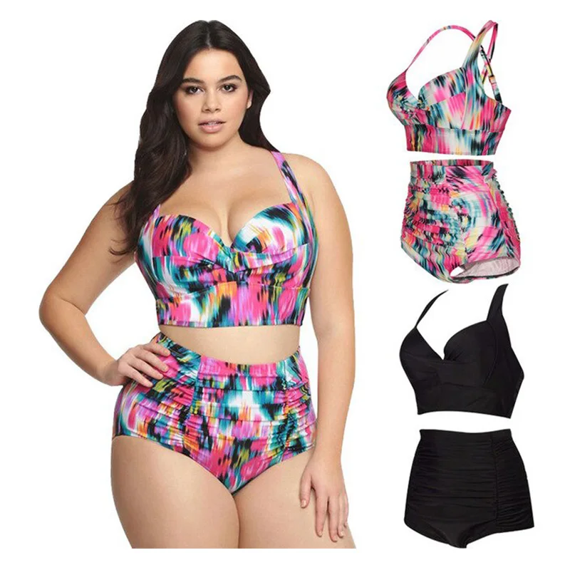 Fulaigesi, женский купальник размера плюс, сексуальный танкини, купальник для плавания, пляжный Монокини, комплект из двух частей, купальник для женщин, 5xl, купальник