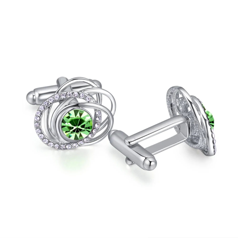 

2018 Charming Flower Cuff links for men with crystal from swarovski for business men new year gifts wholesale