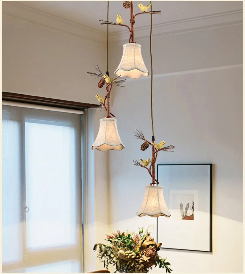 Европейский тип столовая Точечный светильник для гостиной кольцо в форме лягушки с оригинальными скандинавскими птицами сельские лампы и