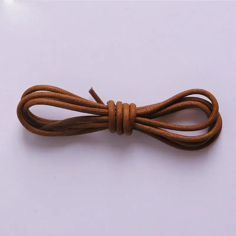 

70/80cm Casual Cotton Shoelaces Waxed Round Shoe laces rope Shoestring for Boots Leather Sport Shoes