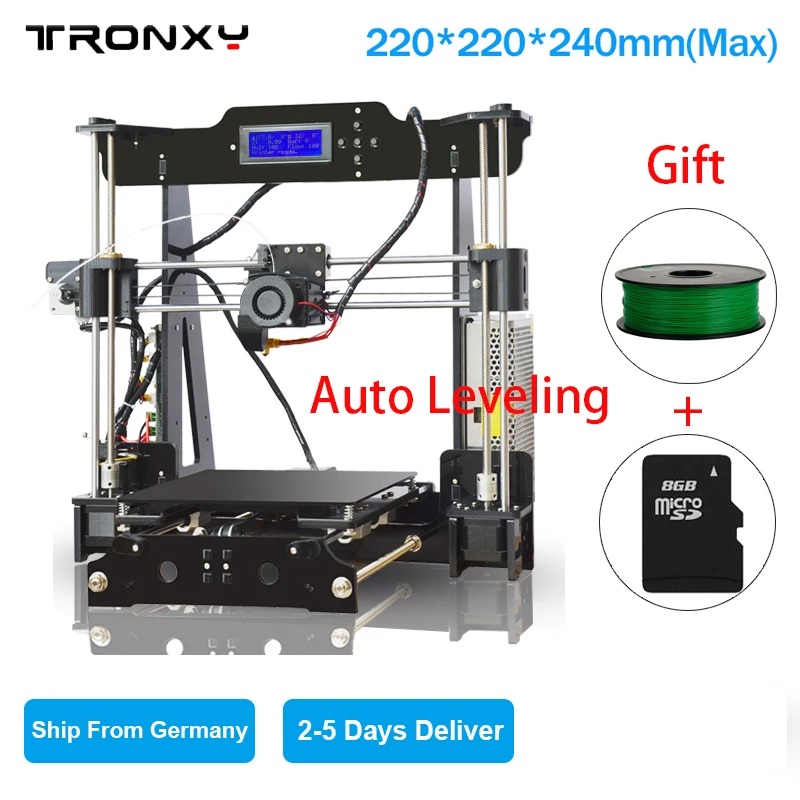 

Tronxy 3D Printer Heated Bed Auto-leveling DIY 3D Printer Kit High Precision 8G SD Card& 1 Roll Filaments as Gifts Free Shipping