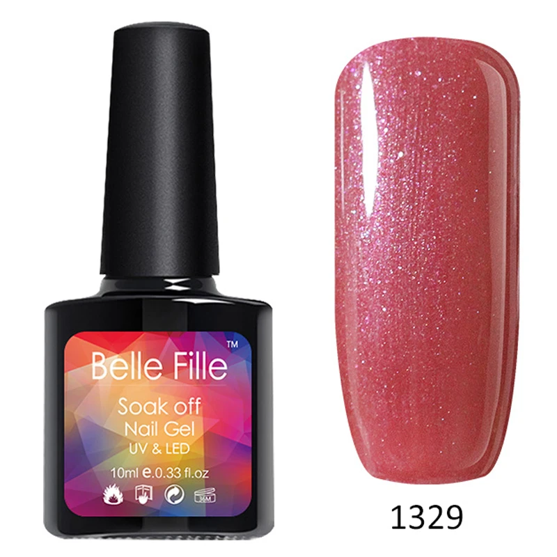 BELLE FILLE Bling УФ Гель лак 10 мл Soak Off Gel Nail Polish гель ногтей Полупостоянный 1461|Гель для