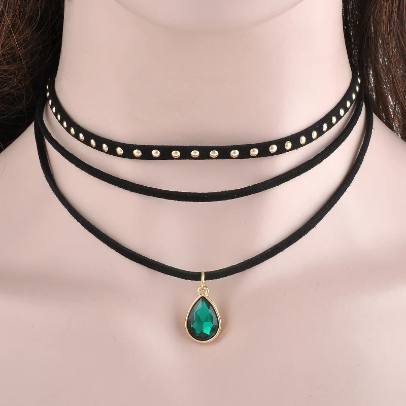 Женское 3 слойное ожерелье чокер из черной ленты|necklace braid|necklace jewelry holdernecklace box |