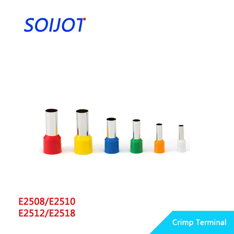 

100PCS E2508 E2510 E2512 E2518. Insulated terminal 2.5 square millimeter insulated cold junction terminal