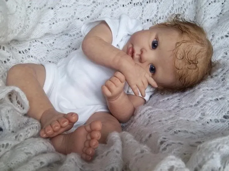 20 "Reborn Kit Silikon Kopf Voller Gliedmaßen Form Schlaf Baby Doll & Tuch