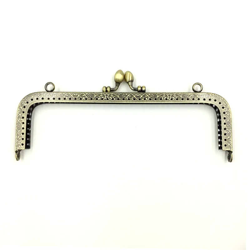 

10Pcs Bronze Tone Metal Rectangle Frame Kiss Clasps Fermoir Lock Clutch Handbag Handle Making 18.5x9cm