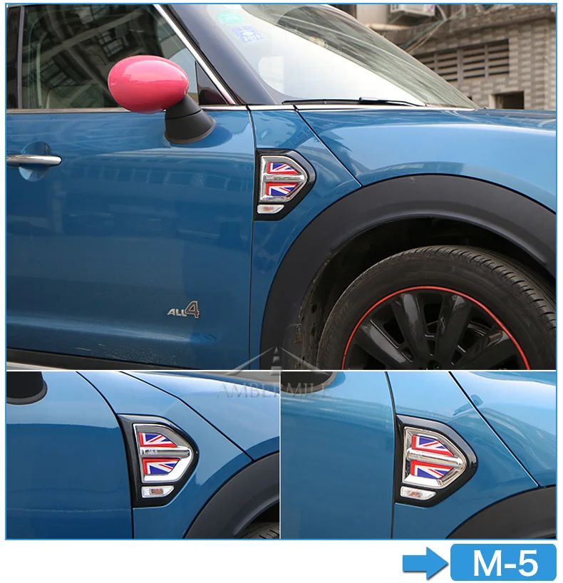 Car Side Plate Fender Stickers Section Decals Covers Decoration for Mini Cooper Countryman F60 Accessories Car Styling (7)