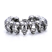 High Quality jewelry New Cool Punk punk skull Bracelet for Man 316 Stainless Steel Man’s bracelet