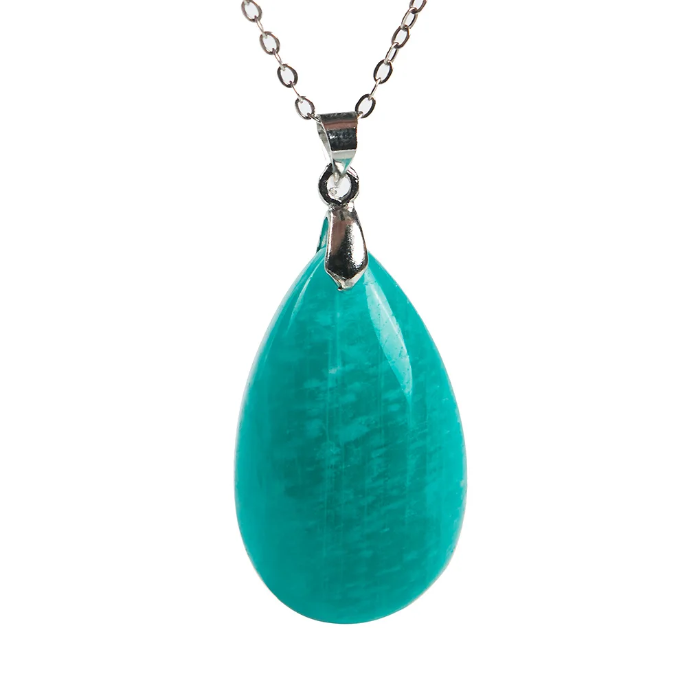 

100% Natural Green Amazonite Water Drop Gemstone Pendant 32x18x8mm Woman Lady Gift Crystal Healing Pendant Mozambique AAAAA