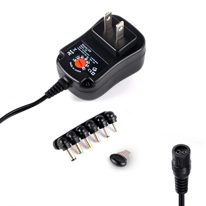 

3-12V 12W Adjustable Power Adapter Cable Plug Charger for LED Light Mini TV Car Electric Toy CLH@8