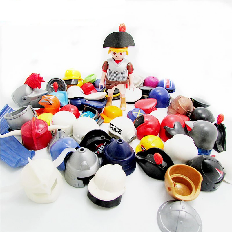 

11 Styles Playmobil Baseball Caps Helmet Armor Accessory Action Figure Model Weapon For DIY MOC Gift For Kids X044