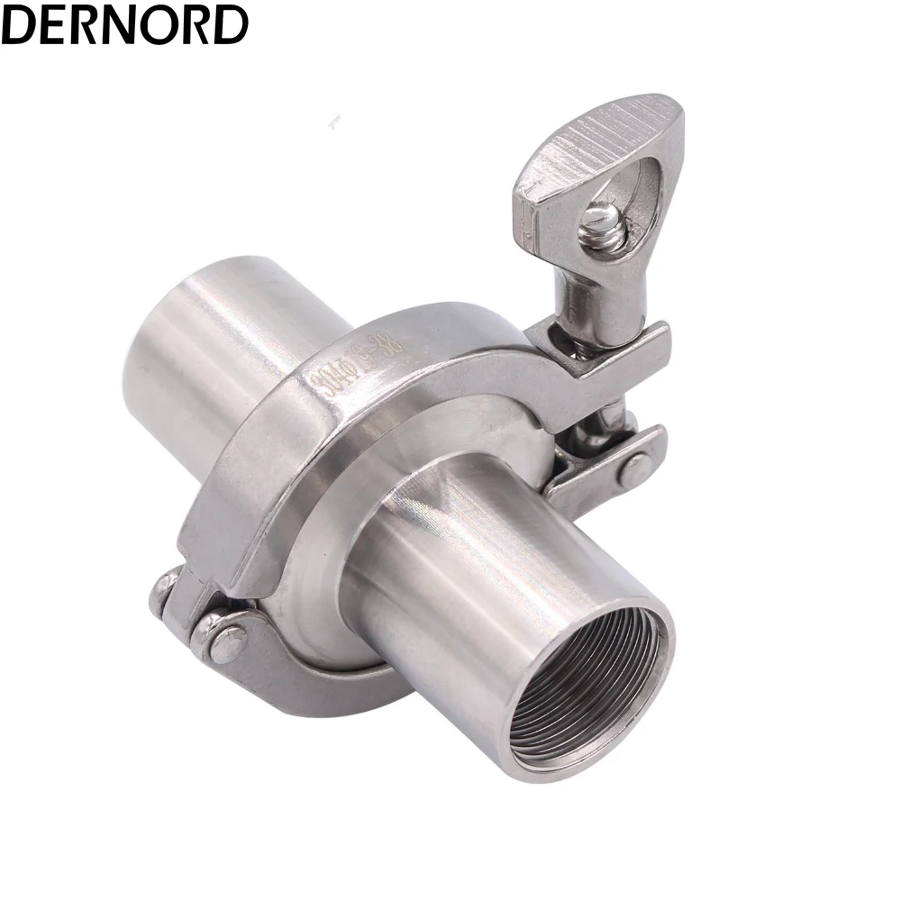 DERNORD DN25/20/15 2 Pcs Sanitary Female Threaded Ferrule Pipe Fittings
