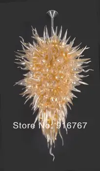

LR382-Free Shipping Glossy Amber Glass Light Handmade Pendant