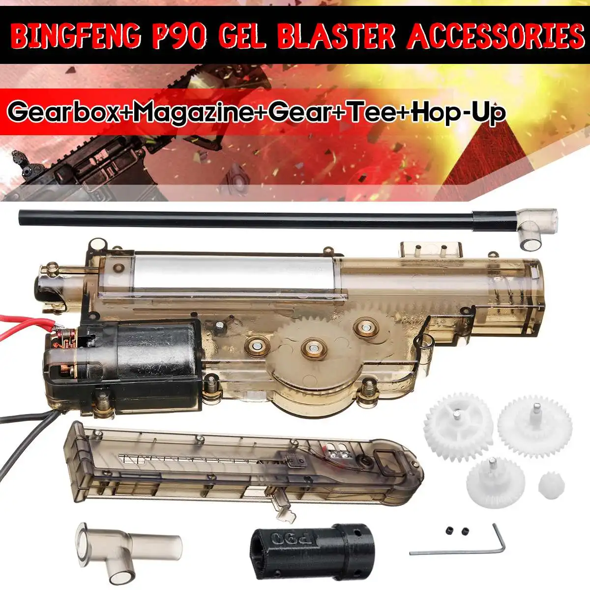 For Gearboxs Magzine Original Material Nylon For Bingfeng P90 Water Game Gel Ball Blasters Toy Guns Replacement Accessories