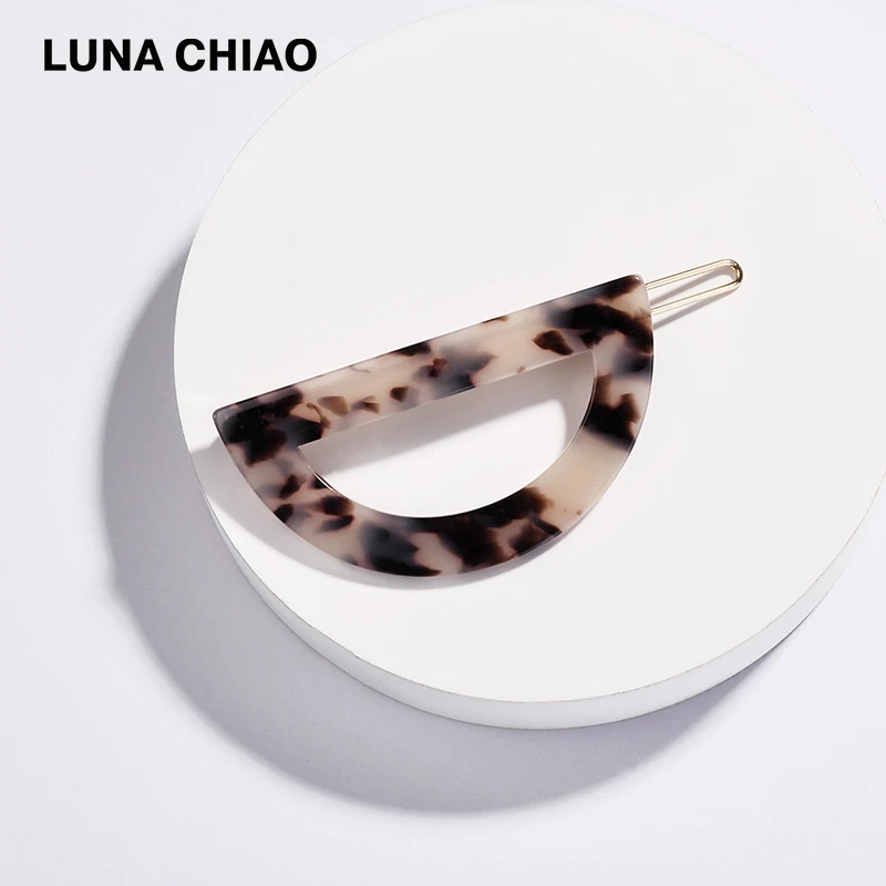 LUNA CHIAO популярные аксессуары для волос полукруглые акриловые Черепаховые