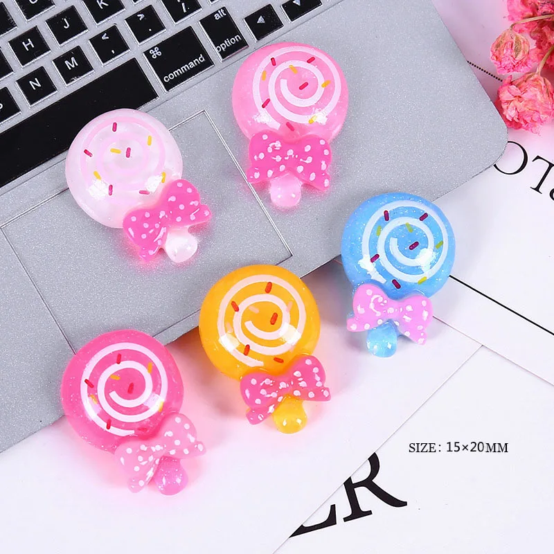 

7Pcs/Lot Bowtie Lollipop Polymer Slime Charms Toy For Children Flatback Lizun Modeling Clay DIY Kit Accessories Kids Plasticine
