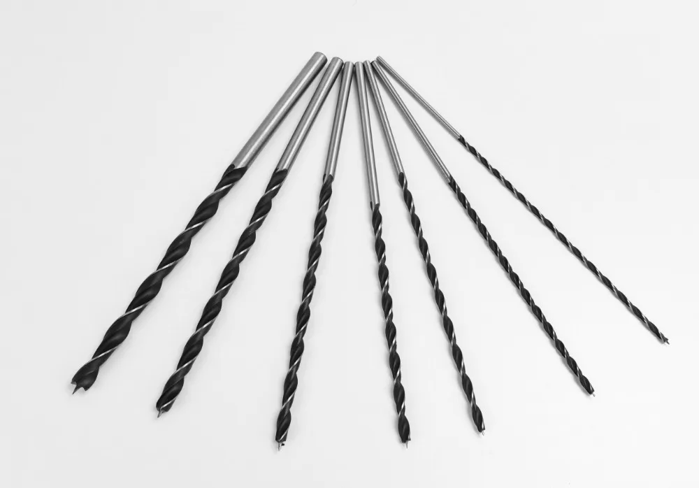 7 Pieces 300mm High carbon Steel Wood Drill Bit Set Extra Long Brad