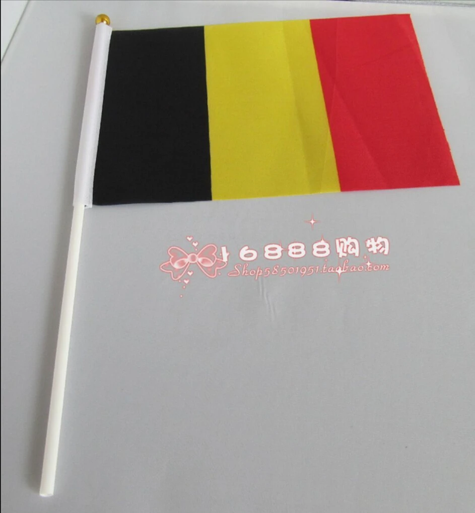 Belgia Belgia Flag Tangan Bendera Goyah Tangan 1421 CM Gratis