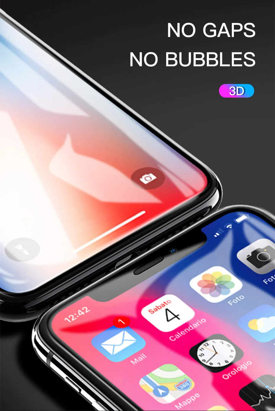 HOCO для Apple iPhone X XS Max XR Full HD защитная пленка из закаленного стекла для экрана 0,3 мм 3D полное покрытие защита сенсорного экрана