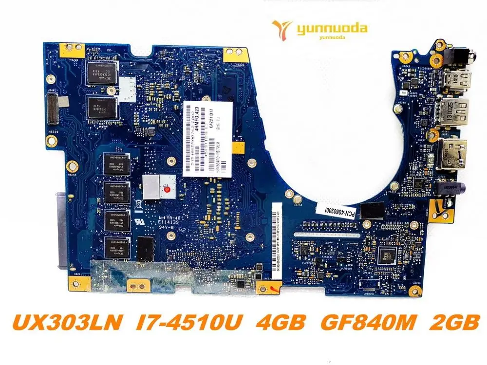  Original for ASUS UX303LN laptop motherboard UX303LN I7-4510U 4GB GF840M 2GB tested good free shipp