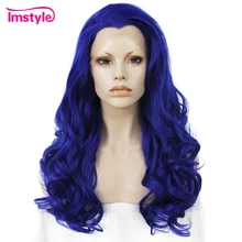 Imstyle, парики на кружеве, глубокая волна, темно-синий цвет, парики для женщин, Термостойкое волокно, косплей, парики из синтетического кружева спереди