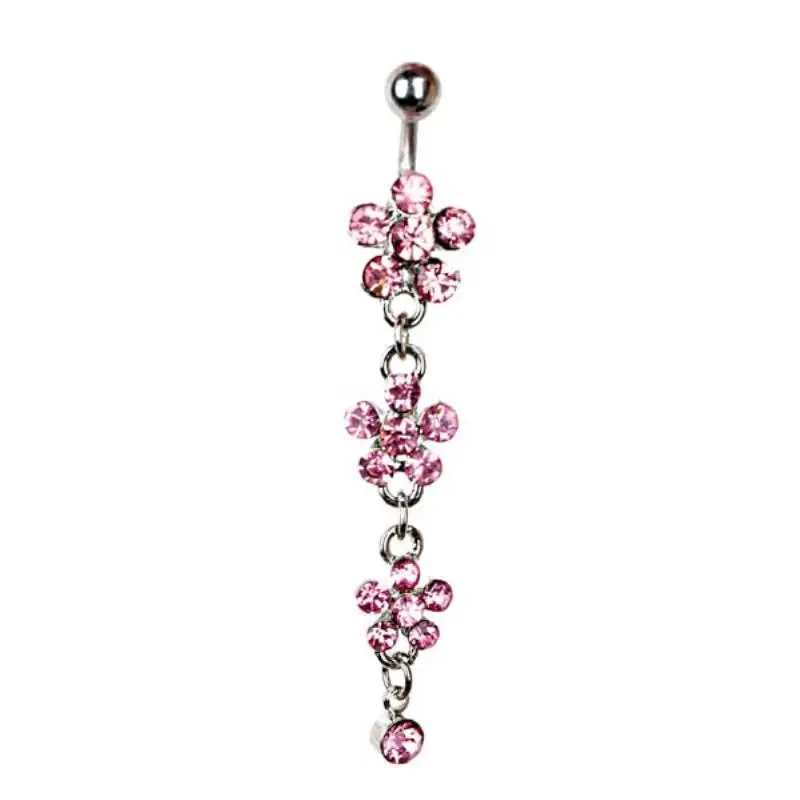 Sexy Dangle Belly Bars Rings Shellhard 316L Surgical Steel Flower