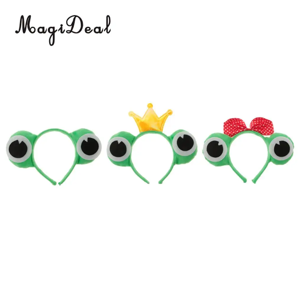 3pcs/Set Cute Frog Shape Headband Costume Animal Toad Kids Adult Fancy Dress Cosplay Party Photo Prop