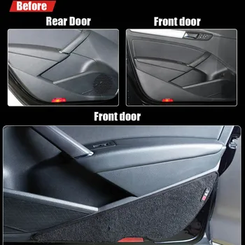 

4pcs Fabric Door Protection Mats Anti-kick Decorative Pads For VW Passat 2011-2015