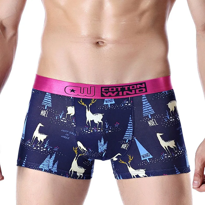 MOFEIYUE Mens Boxer Briefs Art Painting Flower Animal Deer Soft Short Underpants Underwear for Men Boys 