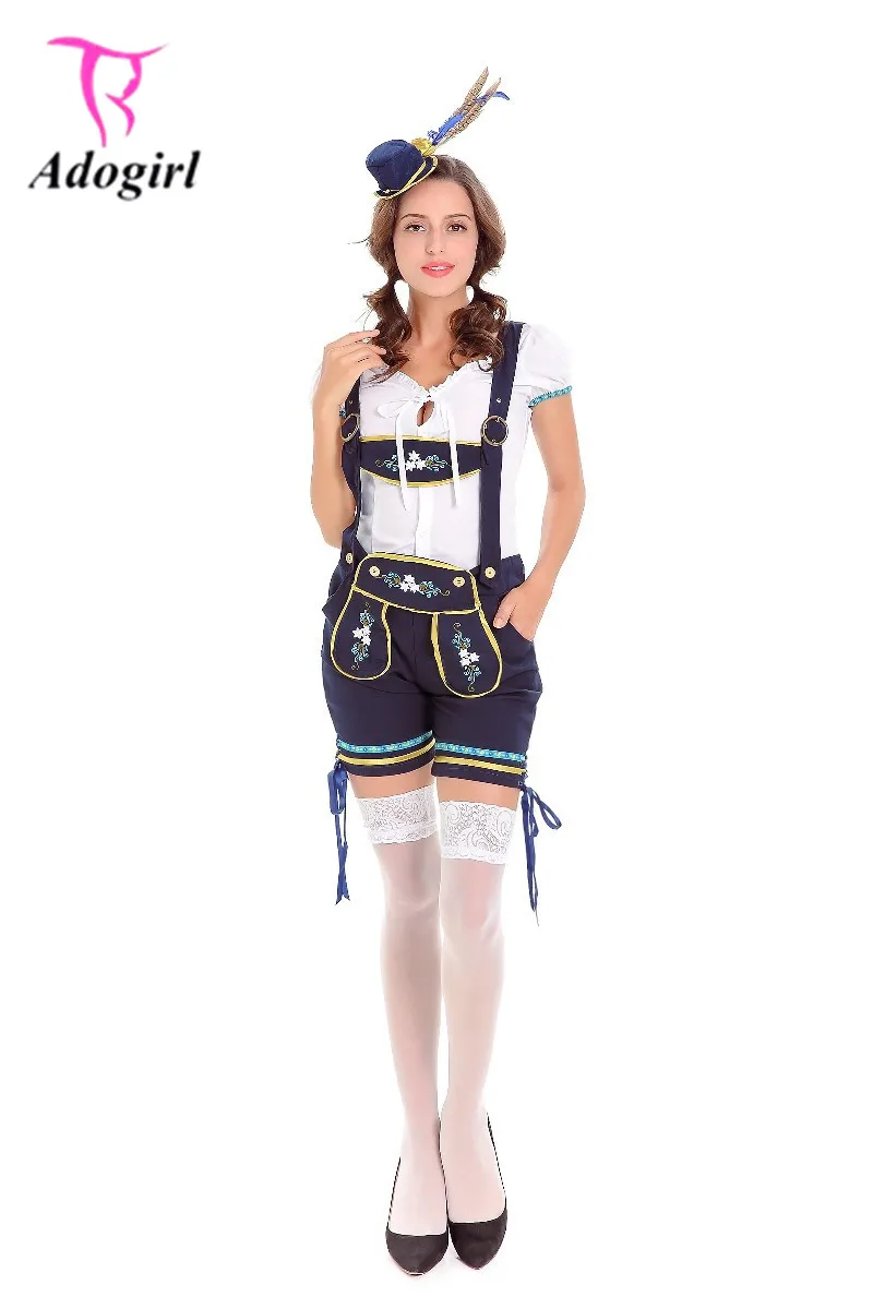 2017 New German Oktoberfest Beer Girl Waitress Uniform White Tops
