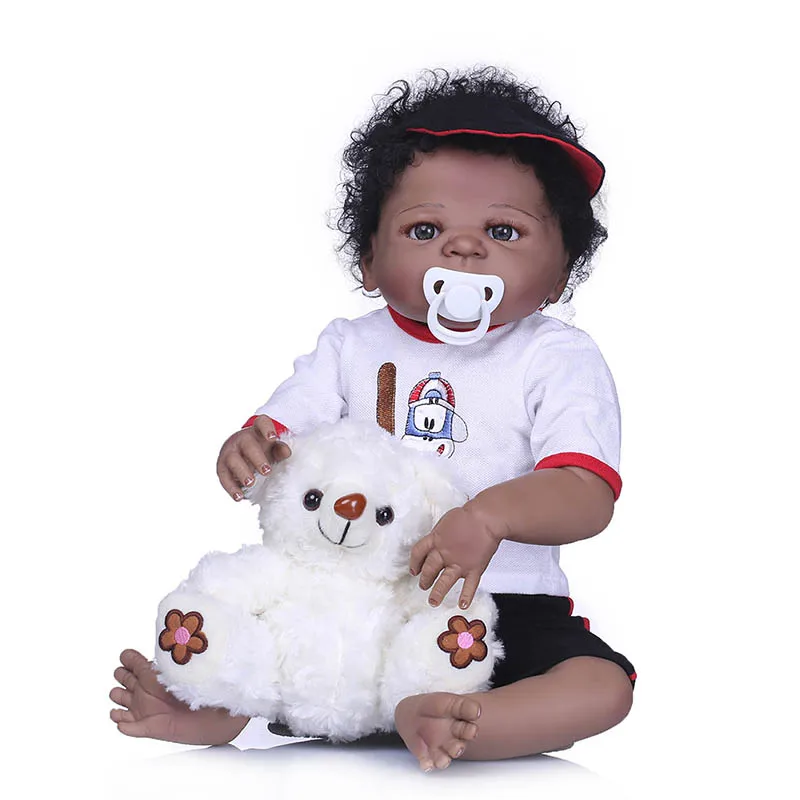

56CM Reborn Doll Baby Toys Silicone Baby 3D Lifelike Jointed Newborn Toy Photography Props NSV775