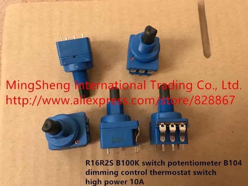 

Original new 100% R16R2S B100K switch potentiometer B104 dimming control thermostat switch high power 10A can be customized UL