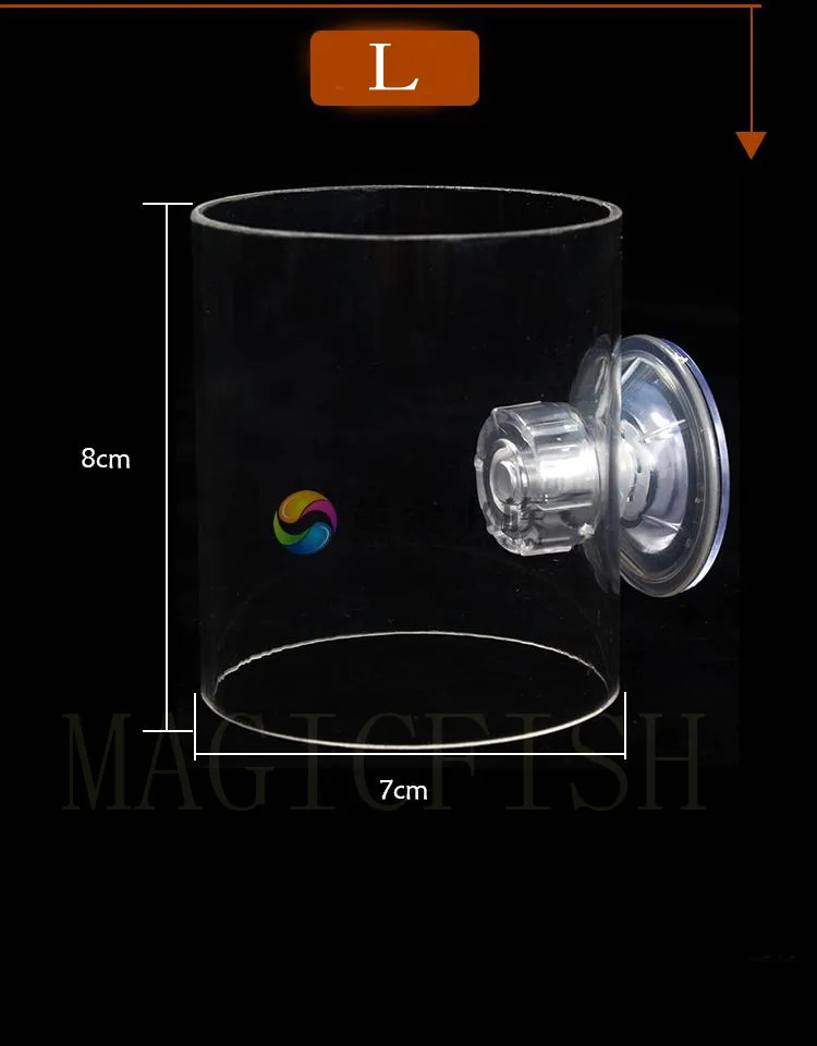 Прозрачная аквариумная кормушка, аквариумная кормушка, кормление рыб, предотвращение распространения корма для рыб, аквариум - Цвет: L