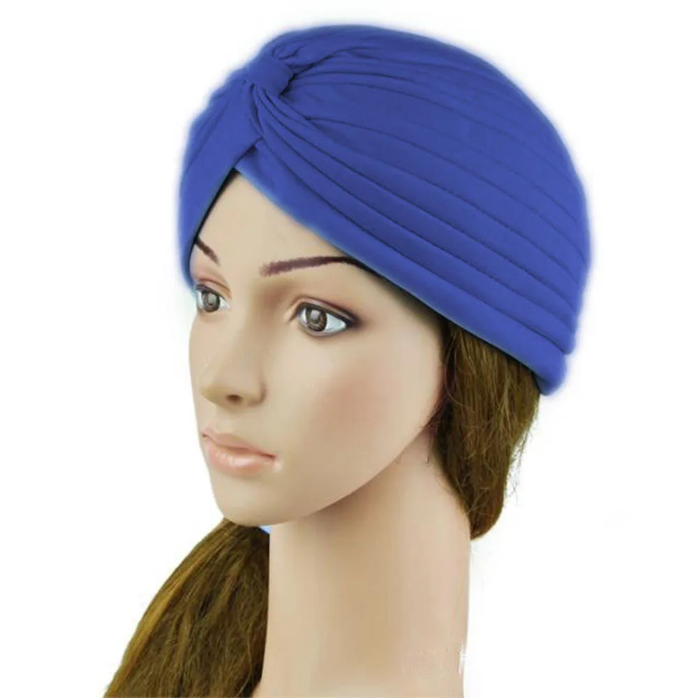 

New 2017 Women Cap Turban Head Wrap Band Chemo Bandana Hijab Pleated Indian Bald Hat