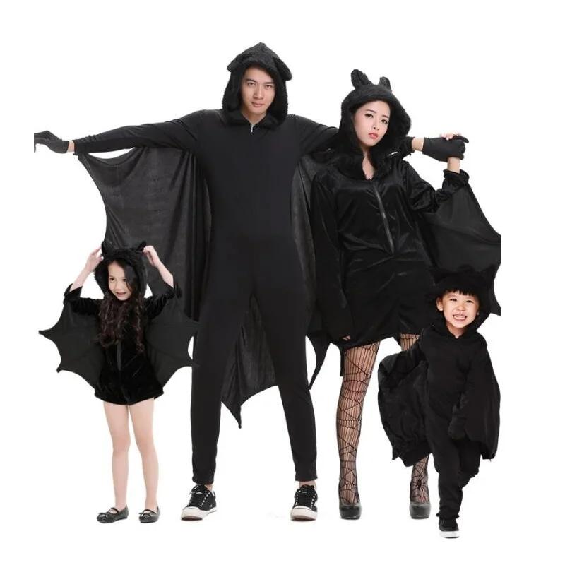 Детский костюм вампира на Хеллоуин, черный, злой, летучая мышь, женский комбинезон, маскарадный, карнавальный, для мальчиков, милый Ролевой костюм, комбинезон с вампиром