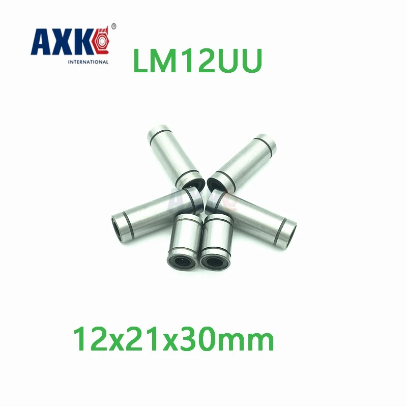 AXK 10pcs LM12UU ball bearing inner diameter 12x21x30mm guide linear optical axis bearings Linear motion bearings high quality