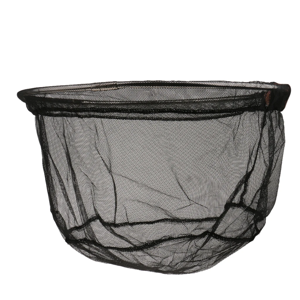 Folding Stainless Steel Frame Nylon Coarse Fishing Landing Net Head Black Red de pesca filet de peche