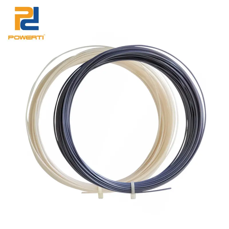 

Powerti 6pcs/pack Tennis Racket String Gut Diameter 1.25mm Polyester Fusion Round Gray Training Tennis String 12m